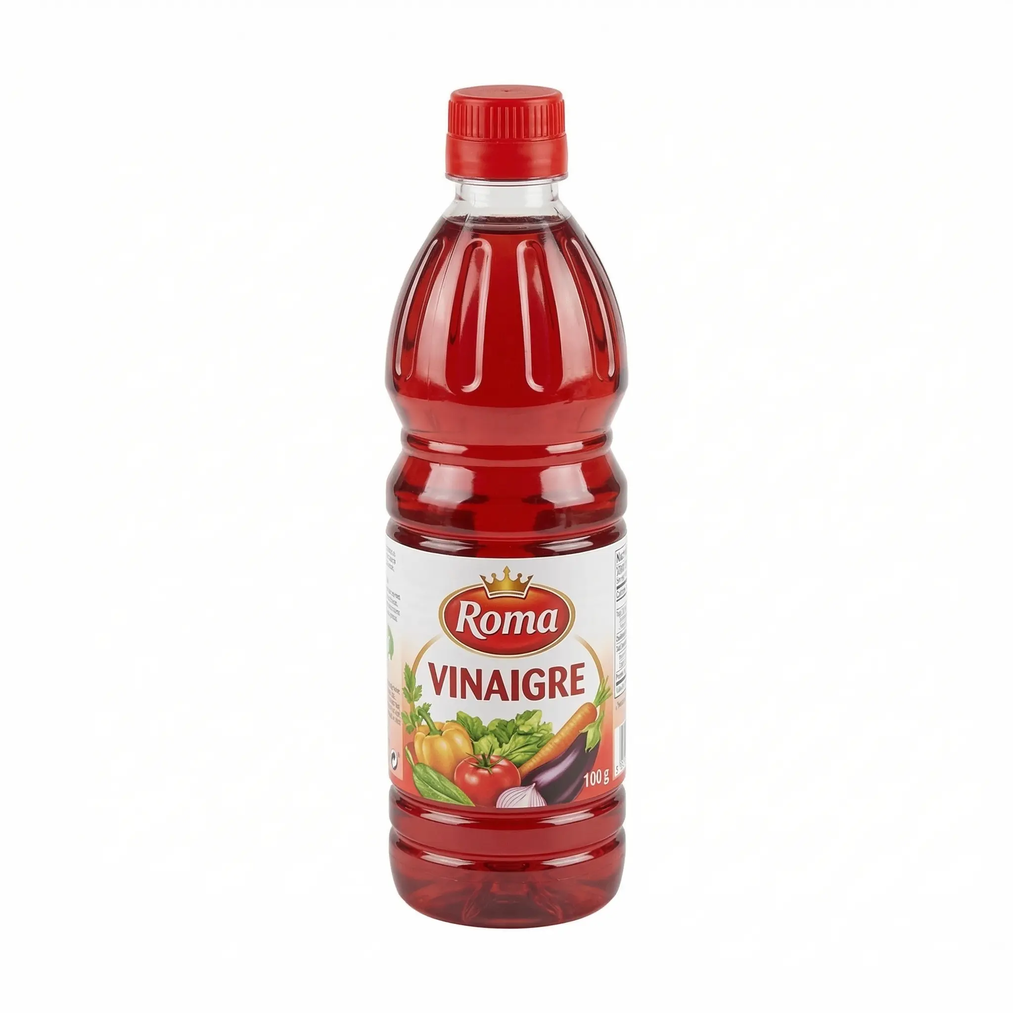 Bouteille vinaigre Roma 1L rouge et blanc face avant lisible
